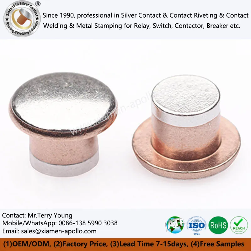 Elektrisk dobbelt metal kontakt Rivet