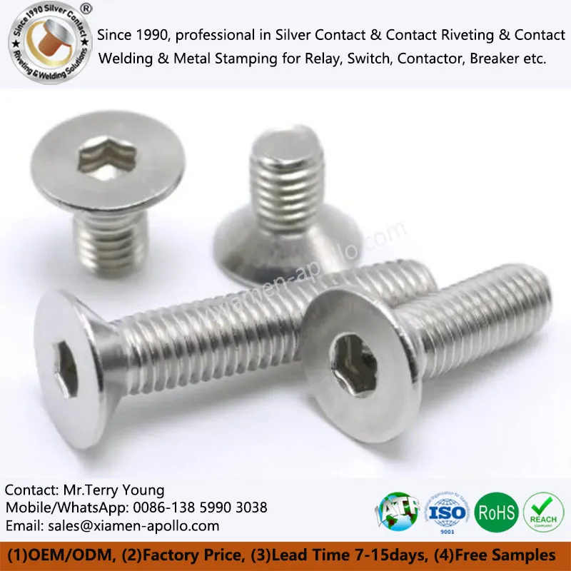 Fladt hoved hexagon sokkel rustfrit stål skruer