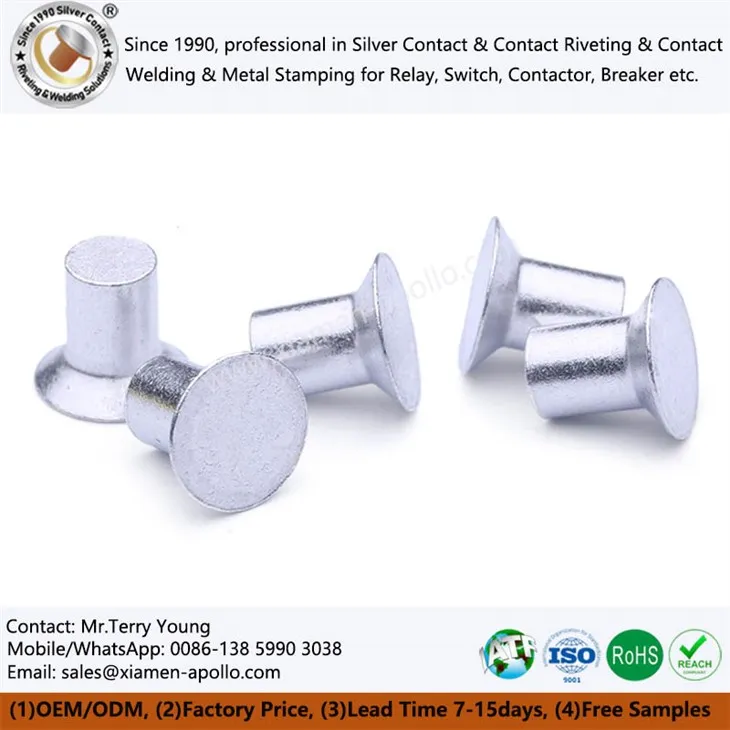 Flade sølv elektriske kontakter