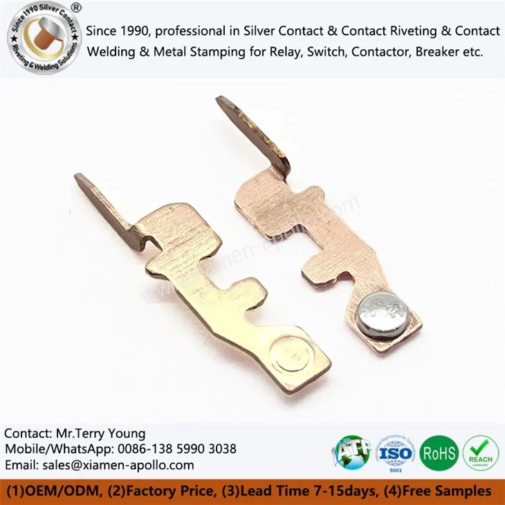 Støbt nitende elektriske kontakter