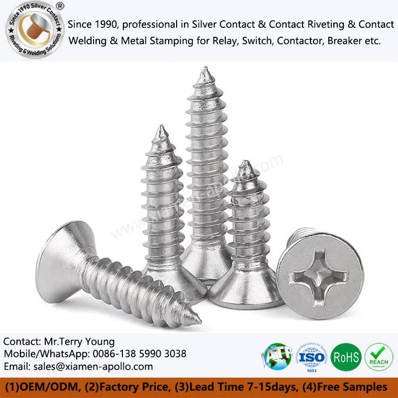 Rustfrit stål forsænkede skruer